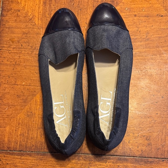 AGL Women's Navy Denim Flats - Picture 3 of 12